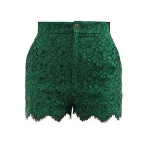 GUCCI Green Lace Shorts Size 38 NWT